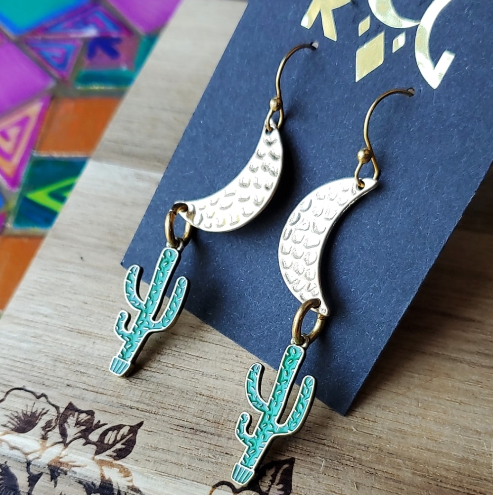🌈 SALE‼️ PICK 2 FOR $15 - Cactus Moon Earrings